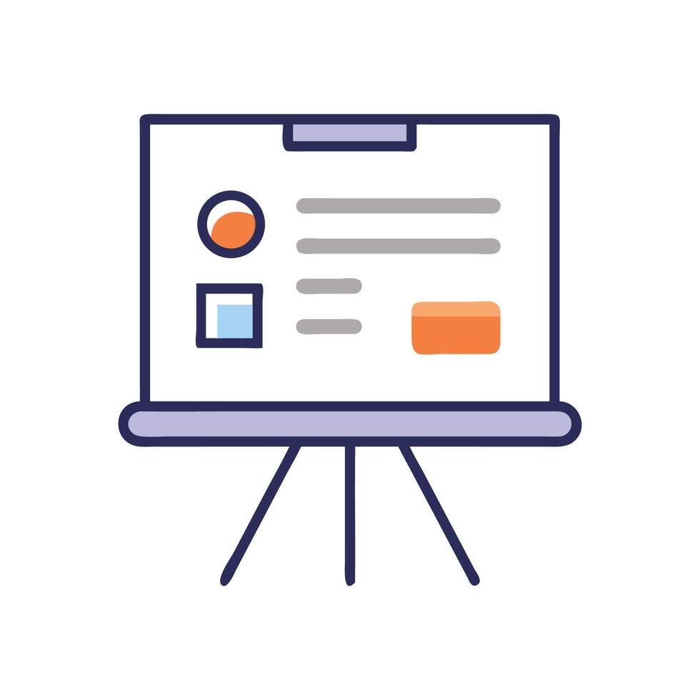 Presentation Board on Stand for Data and Statistics vector