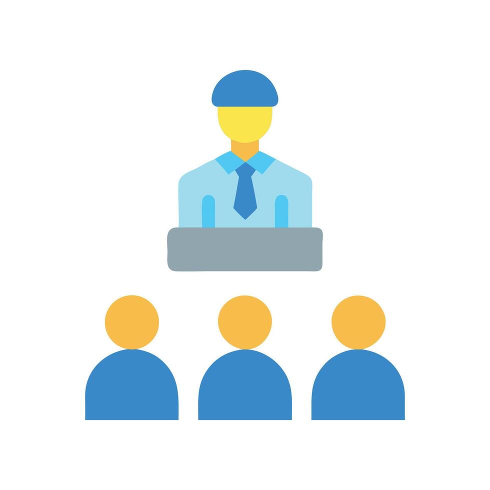 Leadership Meeting Icon with Speaker and Audience Symbol vector