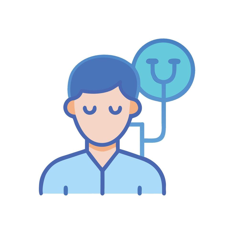 Cartoon doctor avatar with stethoscope icon design vector
