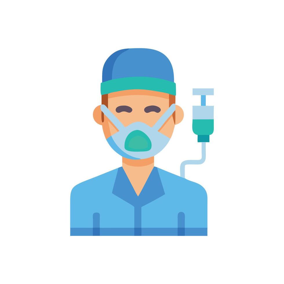 Healthcare Worker with IV Drip Medical Illustration on Black vector