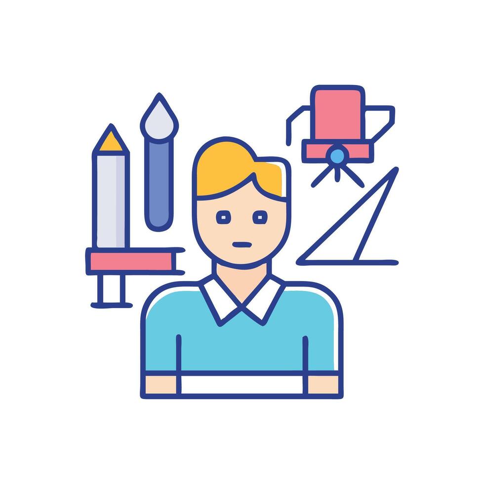 Creative professional avatar for design, art, and science vector