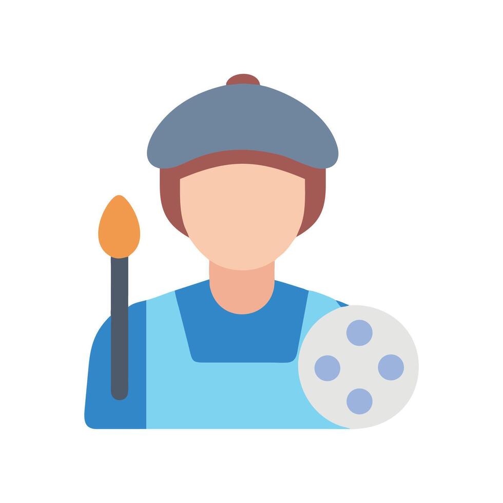 Artist Icon Creative Professional with Brush and Palette vector