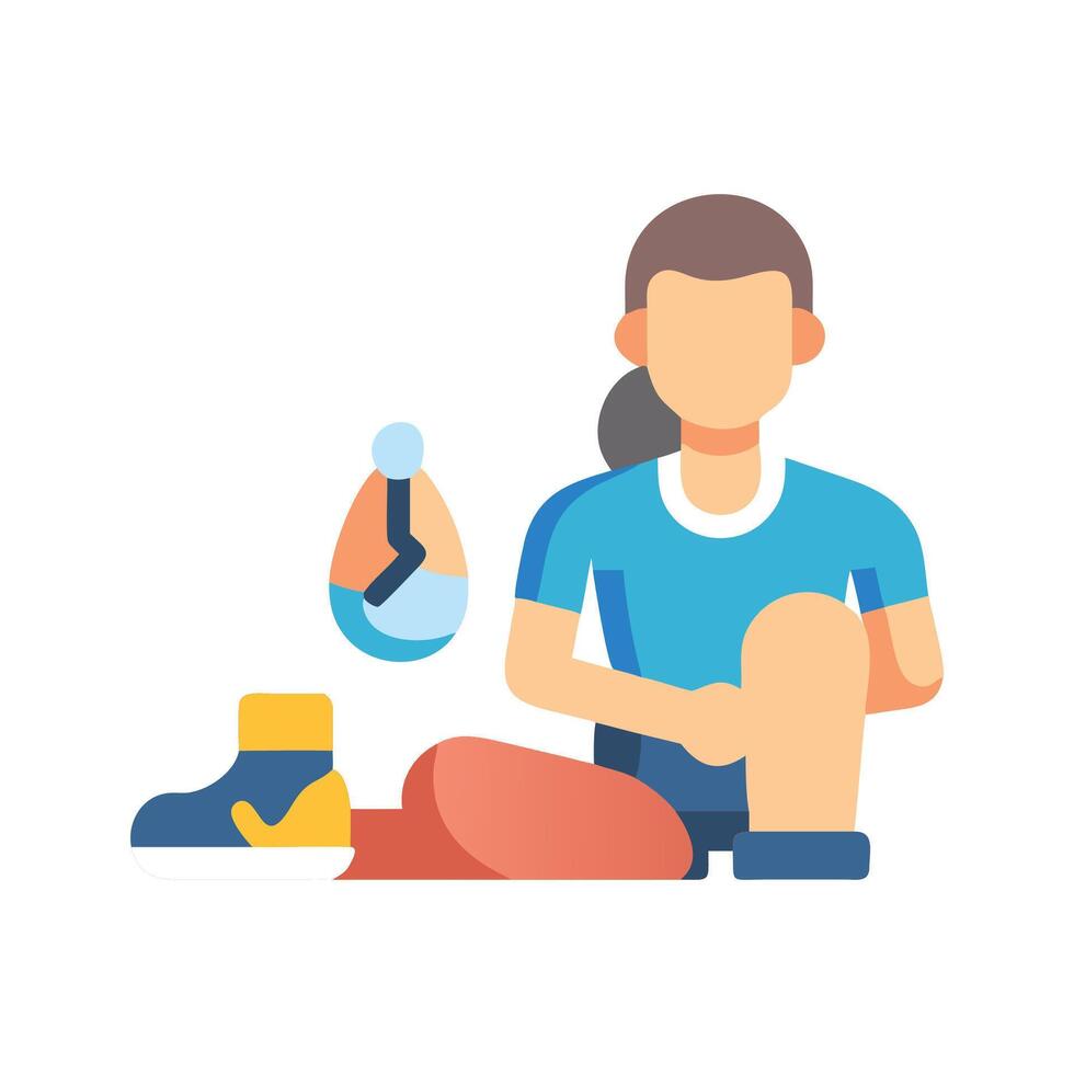Sports injury knee ice pack treatment icon vector