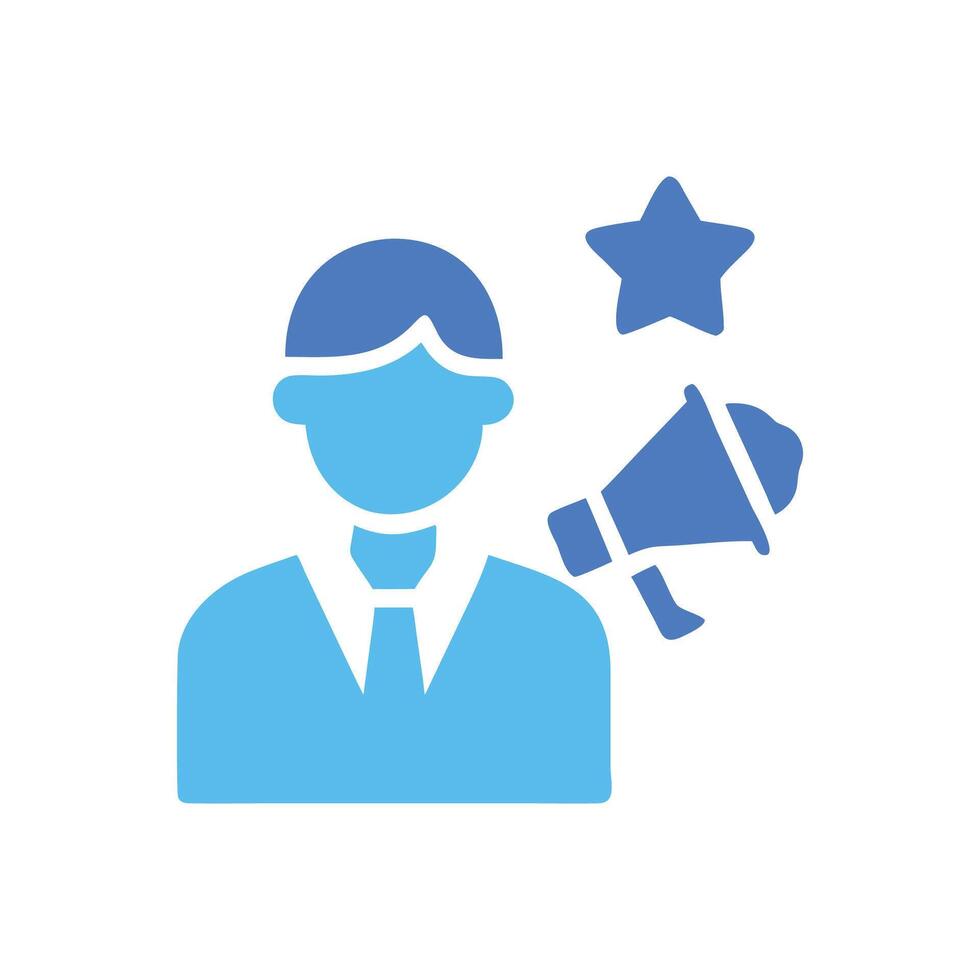 Influencer marketing icon on black background illustration vector