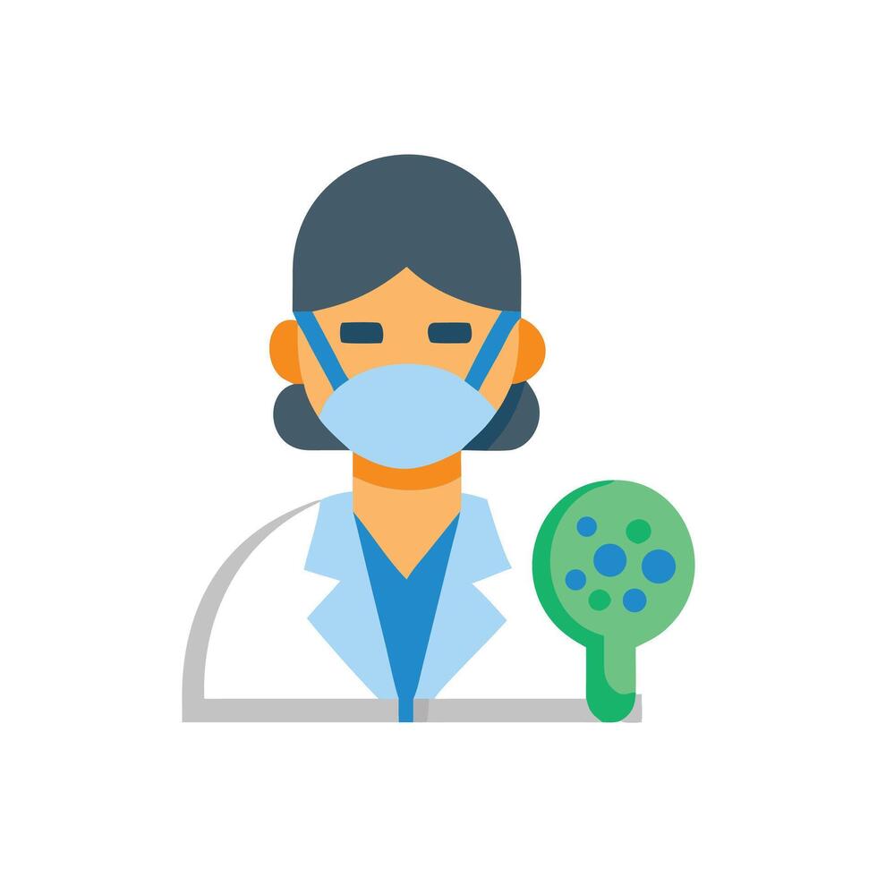 Doctor analyzing bacteria, virus, or disease in lab vector