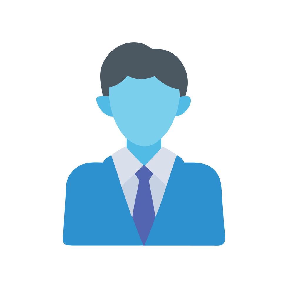 Blue Avatar Businessman, Professional, User, Client, Representative, Icon vector