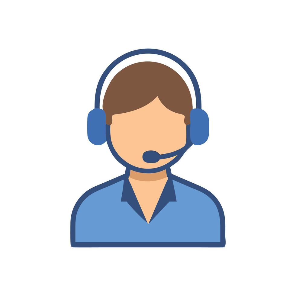 Customer service agent graphic with headset icon vector