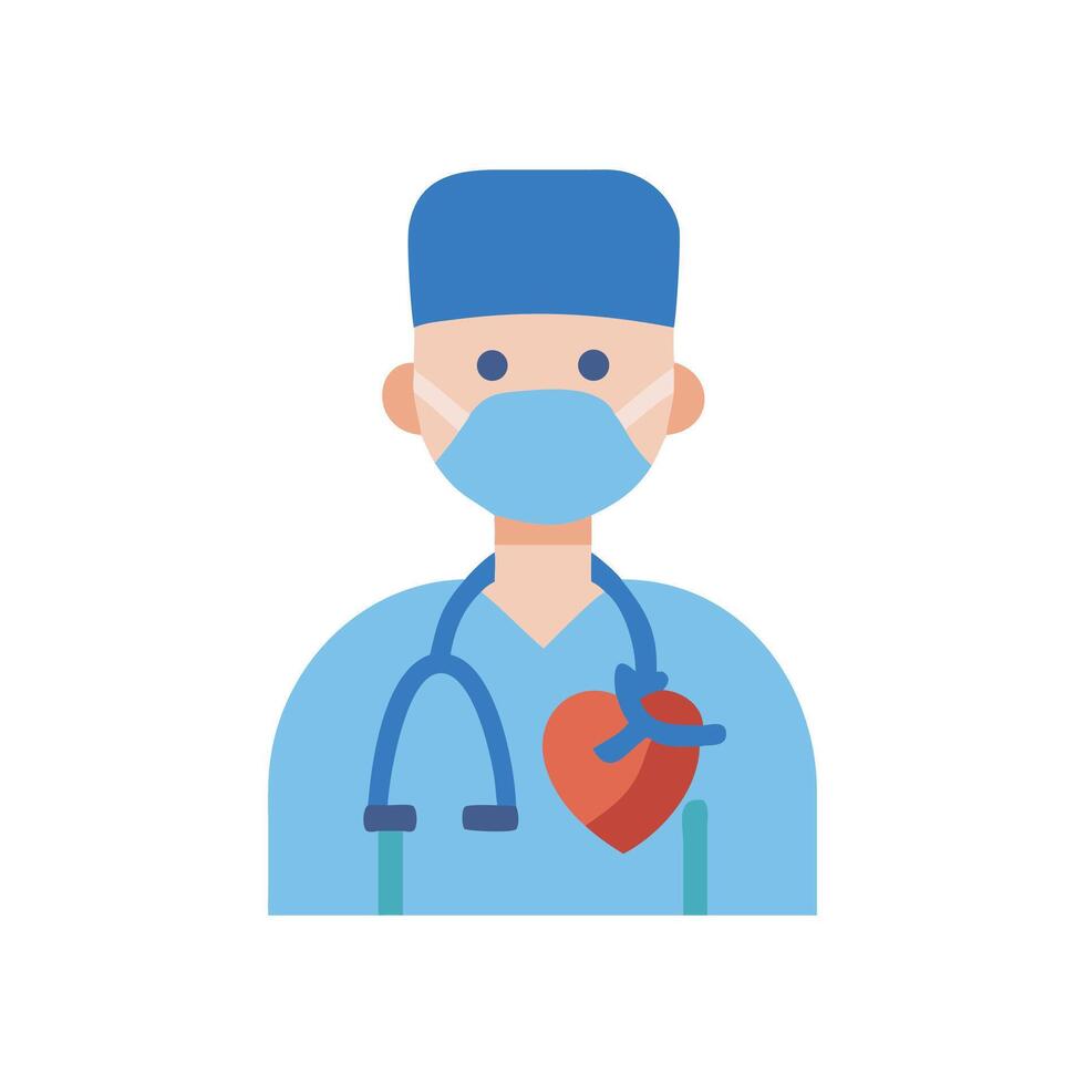 Flat Illustration of a Doctor With Stethoscope vector