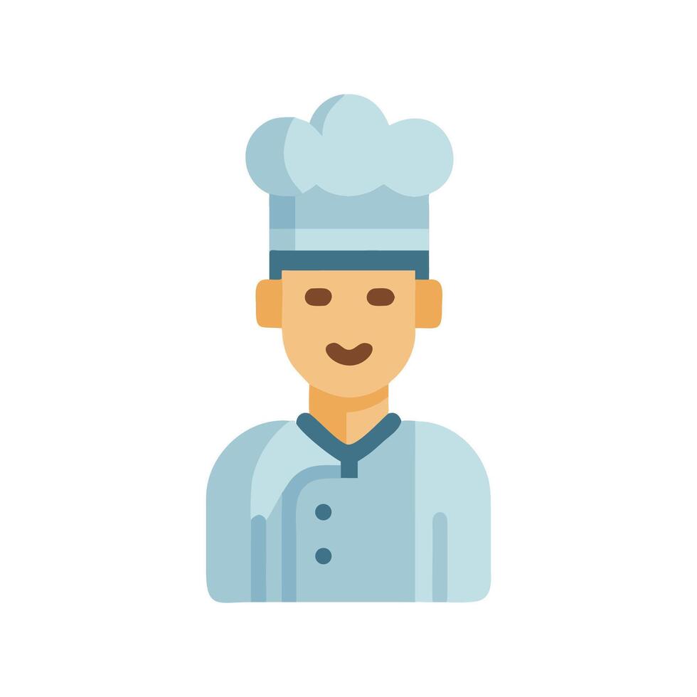 Chef Icon Illustration Wearing Uniform on Black Background vector