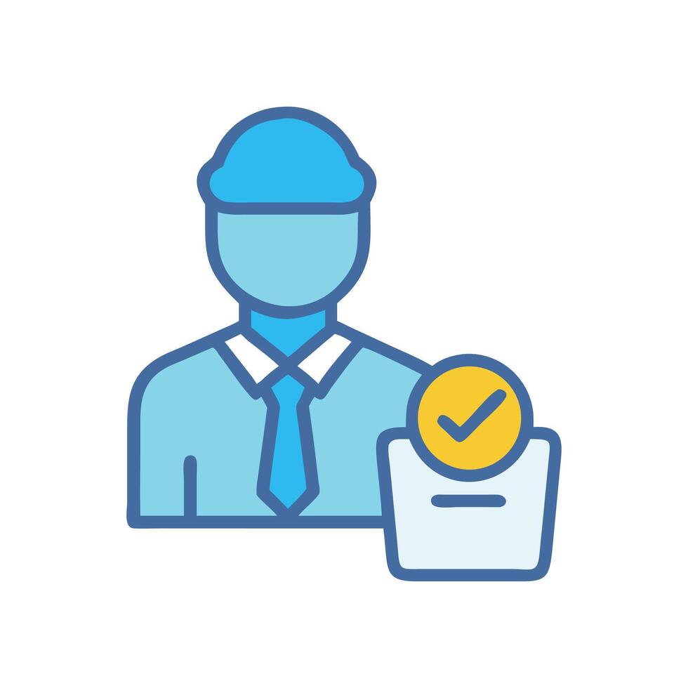 Approved Engineer Icon Design Element for Project Review vector