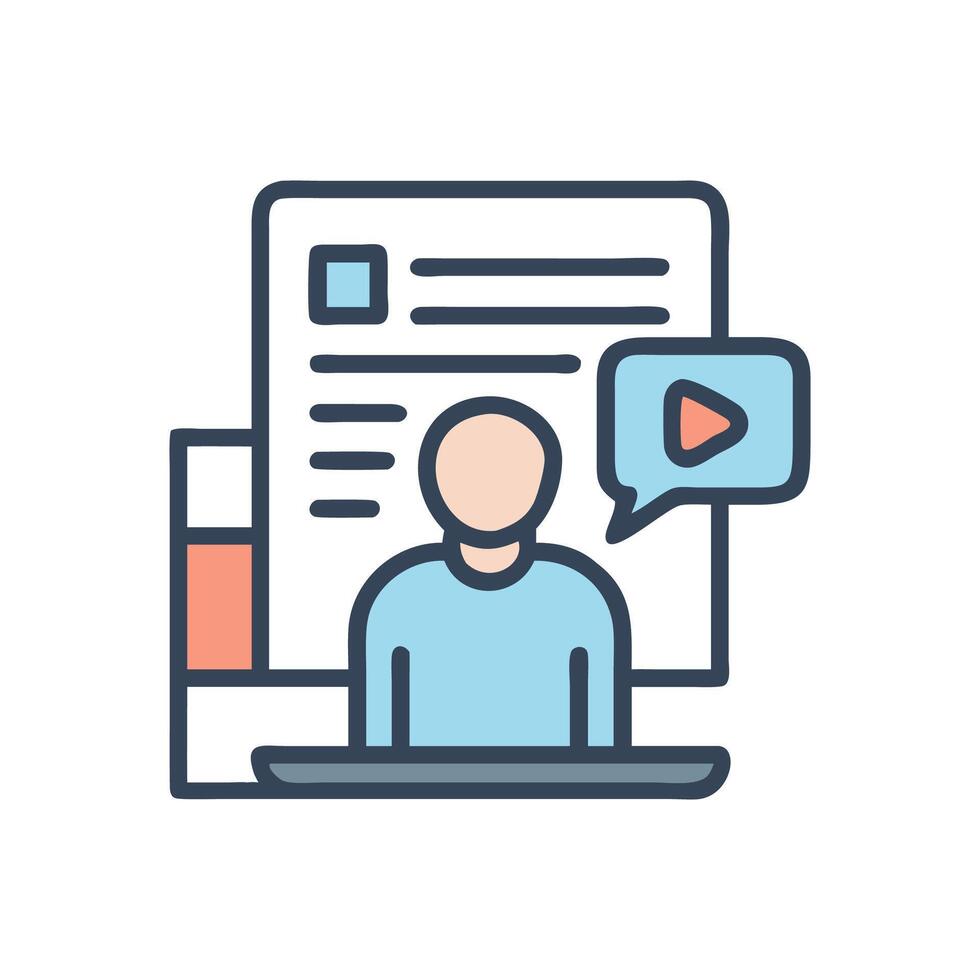 Online course, learning, and content concept illustration vector
