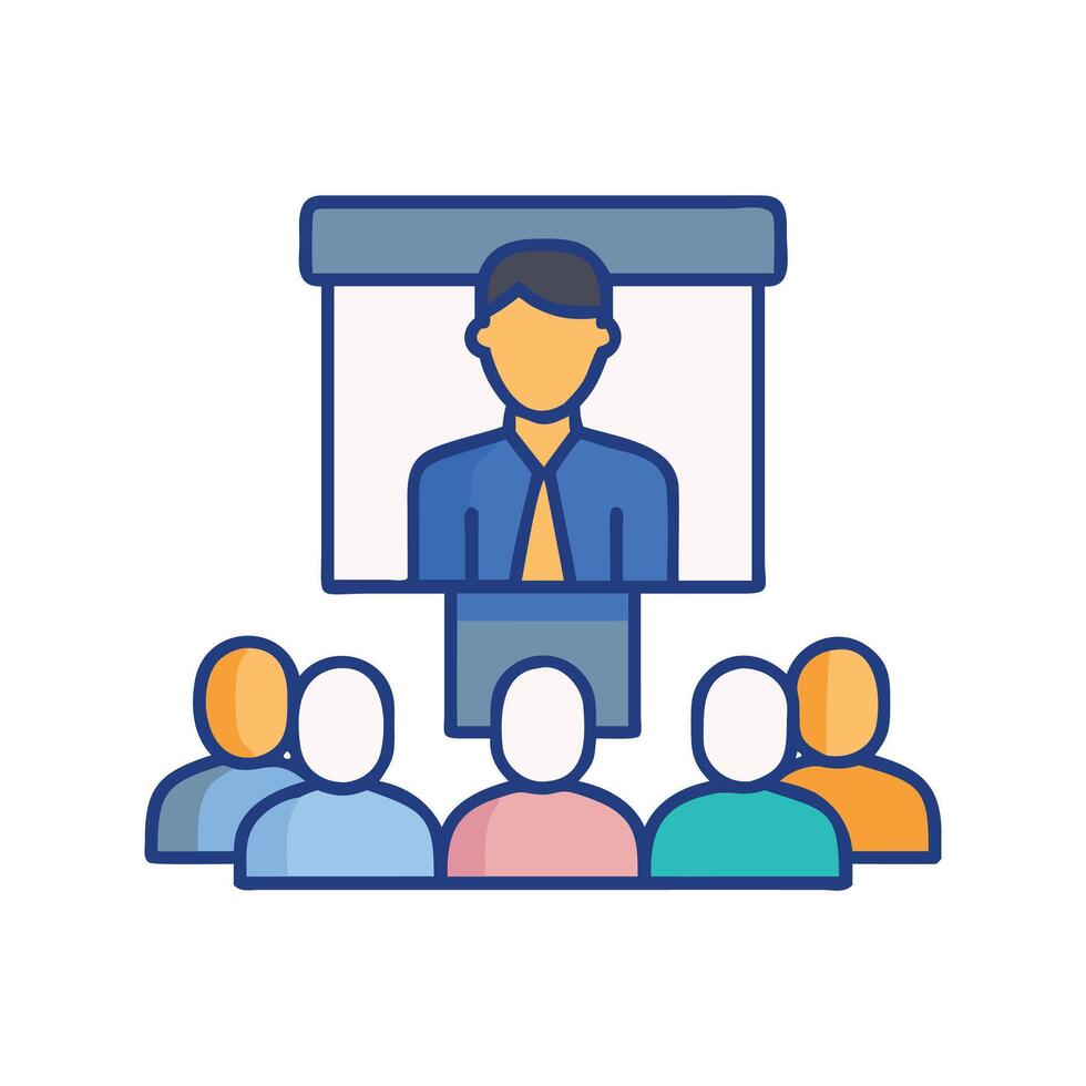 Online meeting and seminar webinar illustration vector