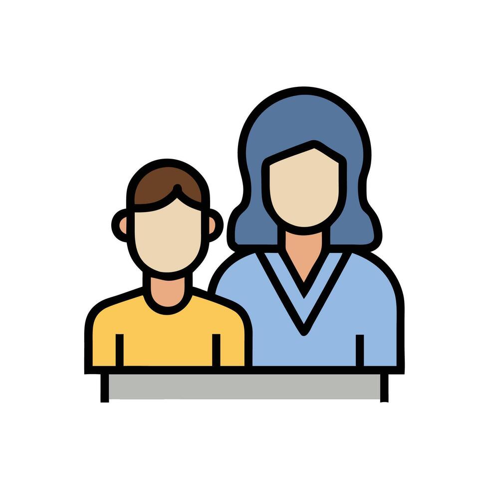Stylized graphic art of mother and child standing vector