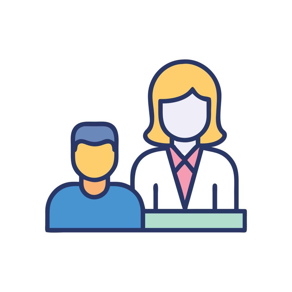 Business Meeting Icon Woman Presenting to a Male Client vector