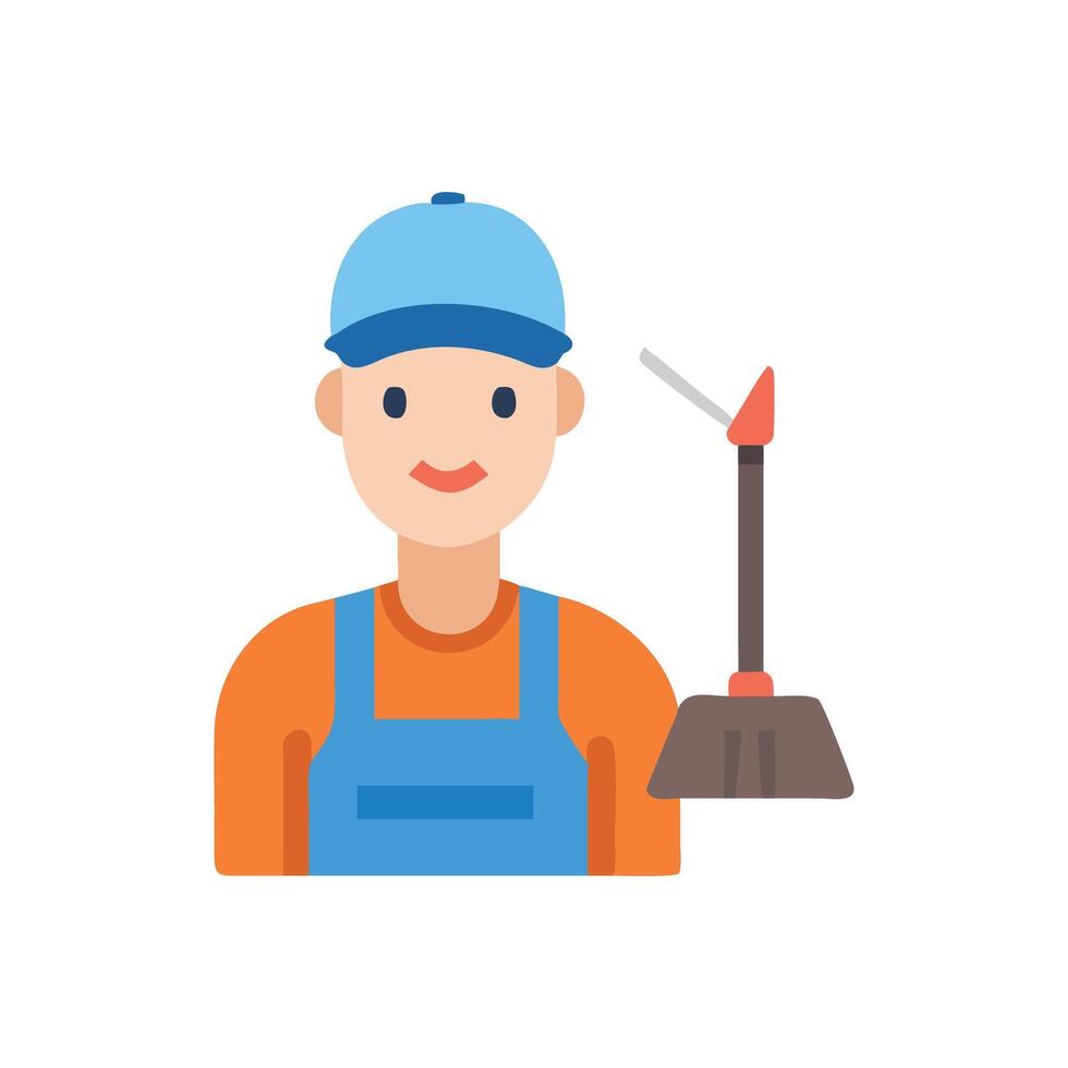 Flat illustration of a cleaner, service profession vector