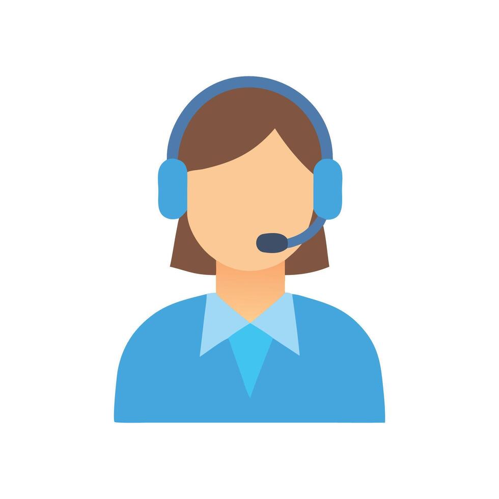 Customer service representative avatar icon in flat design vector