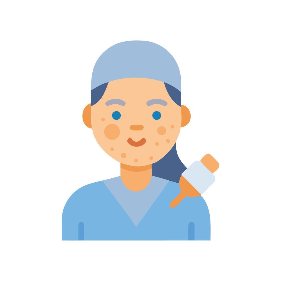 Acne Treatment Woman with Problem Skin Undergoing Dermatological Procedure vector