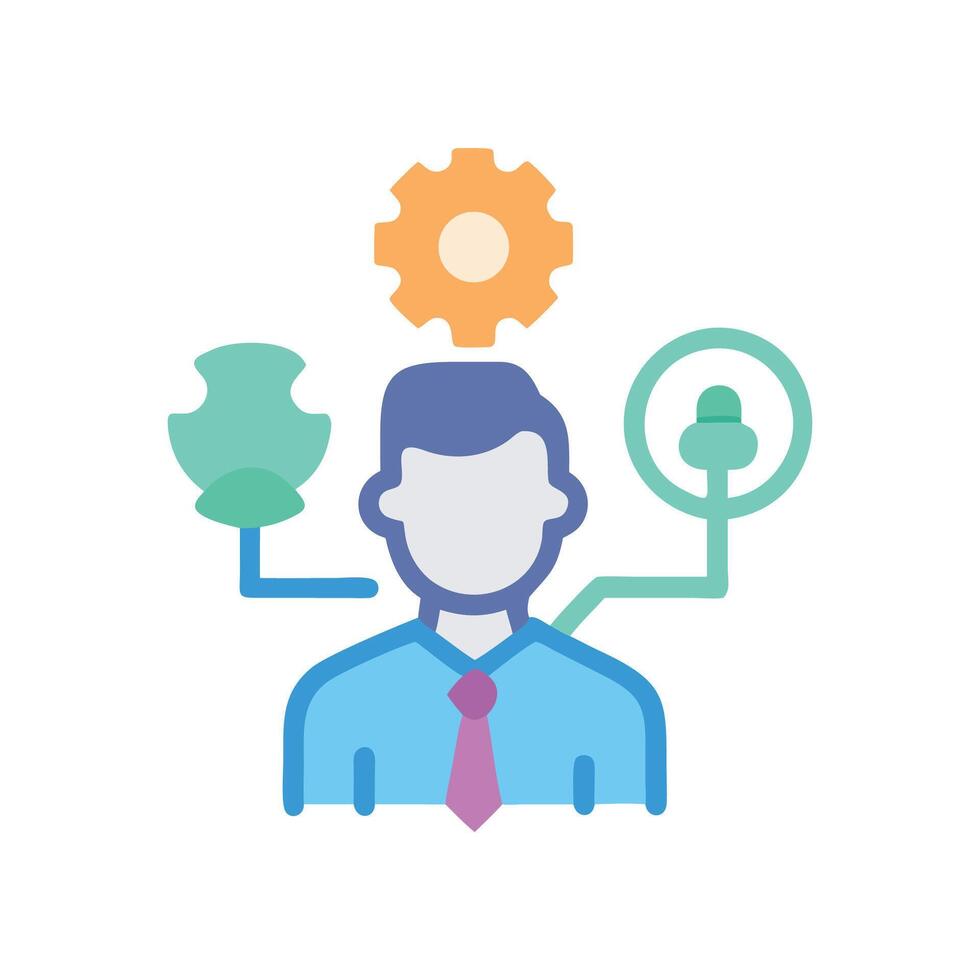 Business strategy and management solutions icon illustration vector