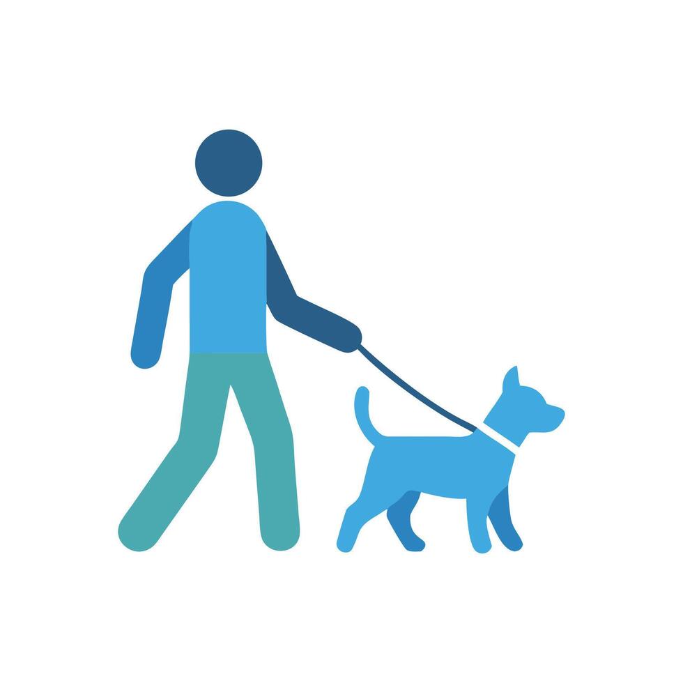 Man walking a dog icon, simple illustration vector