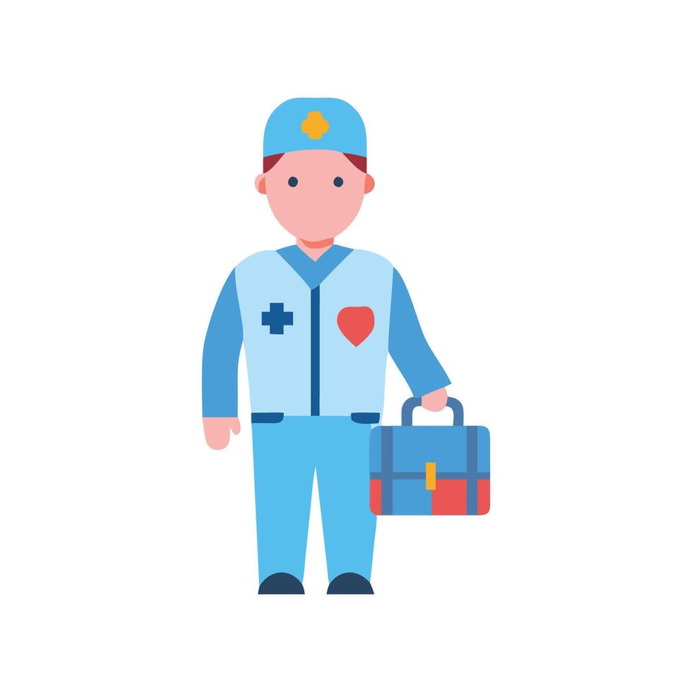 Doctor icon carrying medical kit isolated on black vector