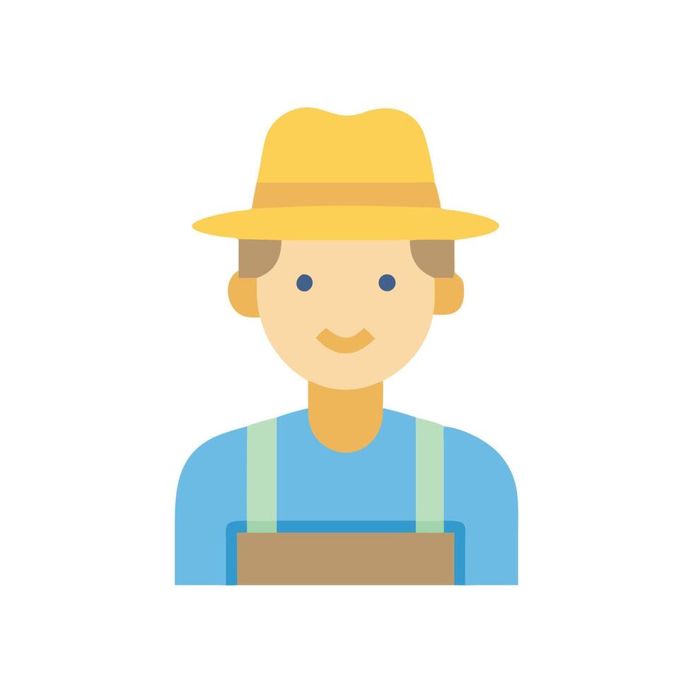 Cartoon farmer carrying produce wearing a straw hat vector