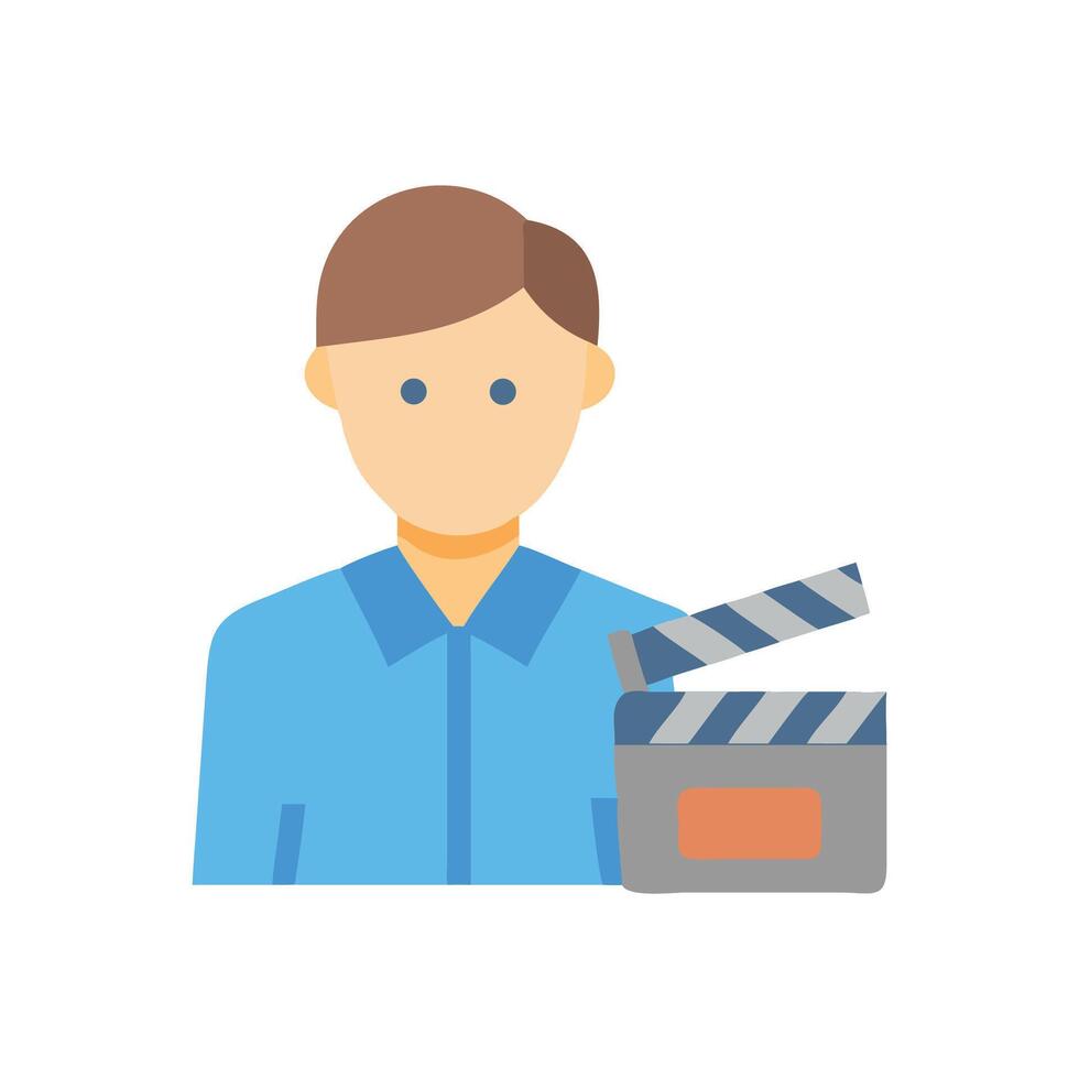 Director with a clapperboard for film production industry vector