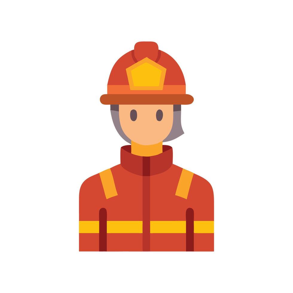 Female Firefighter Illustration in Protective Gear with Black Backdrop vector