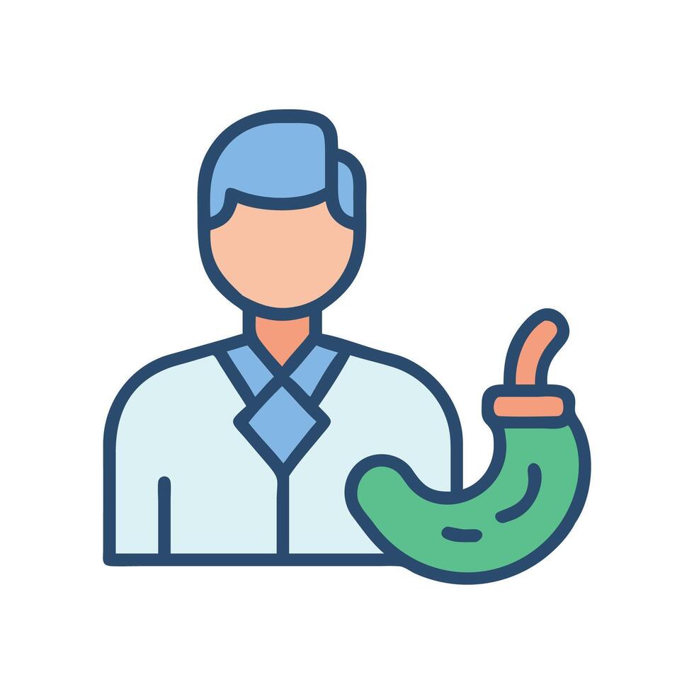 Doctor with shofar illustration on black background vector