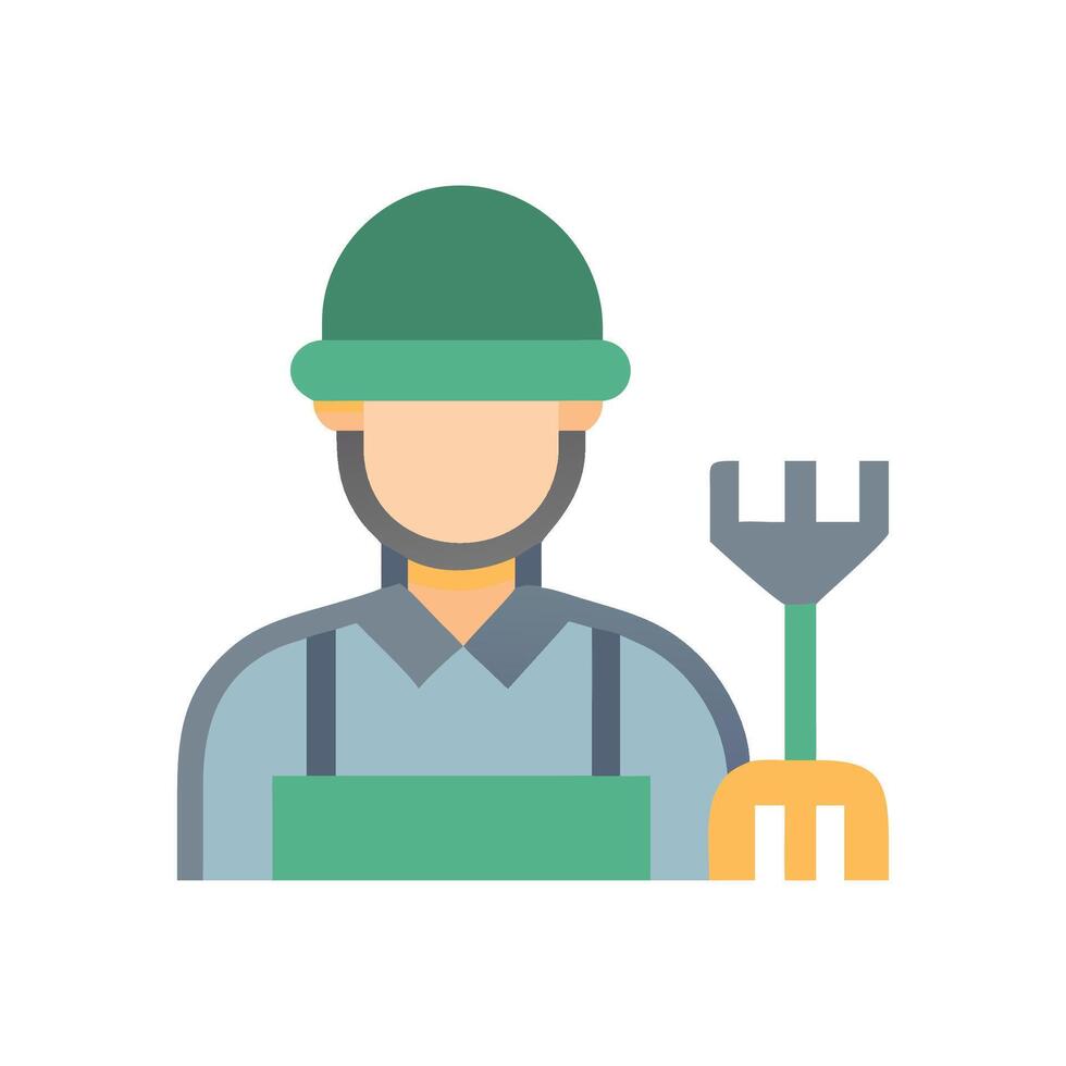 Illustration of a Flat Design Farmer with Pitchfork vector