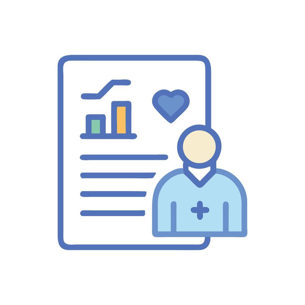 Medical Report with Doctor Icon and Heart Symbol vector