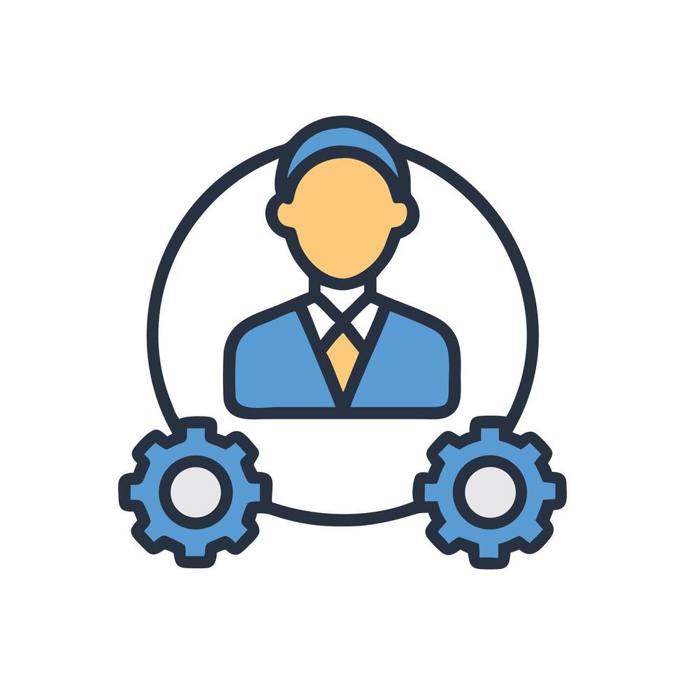 Skills management icon. Human resource concept with gears. vector