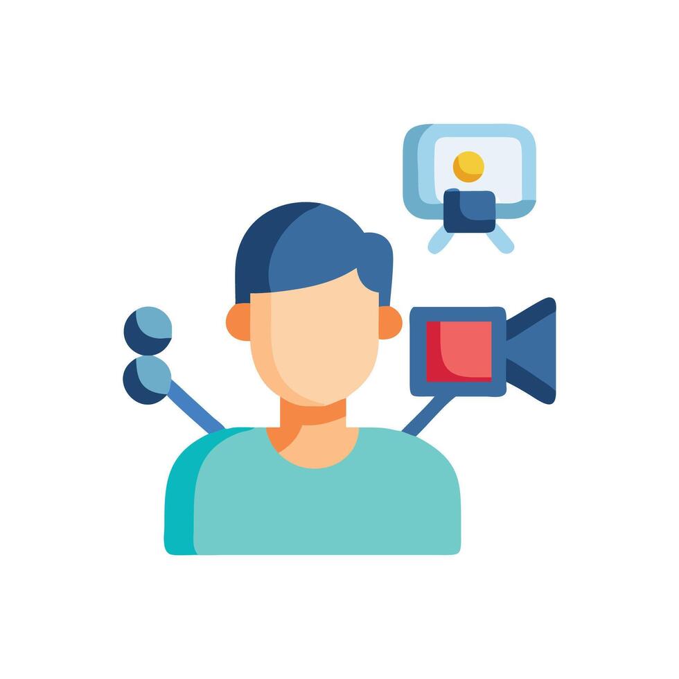 Digital content creator or social media influencer concept vector