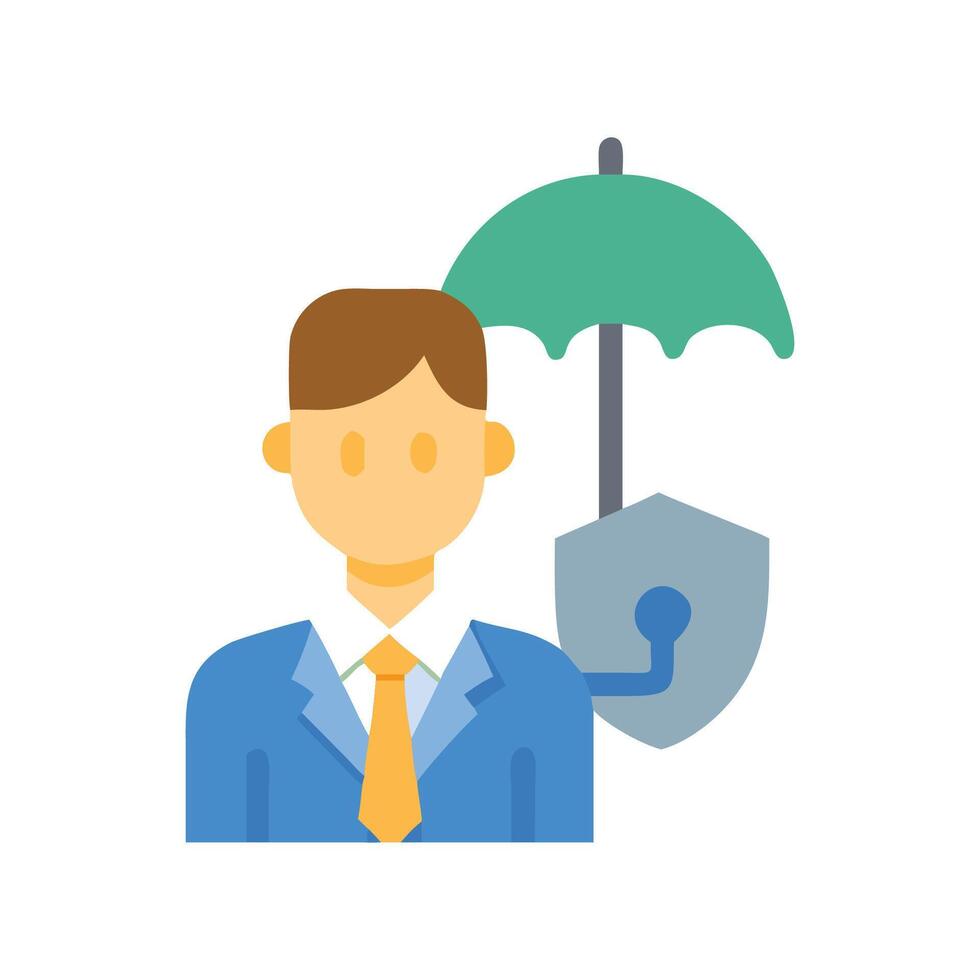 Insurance Agent Providing Security and Protection, Black Background vector