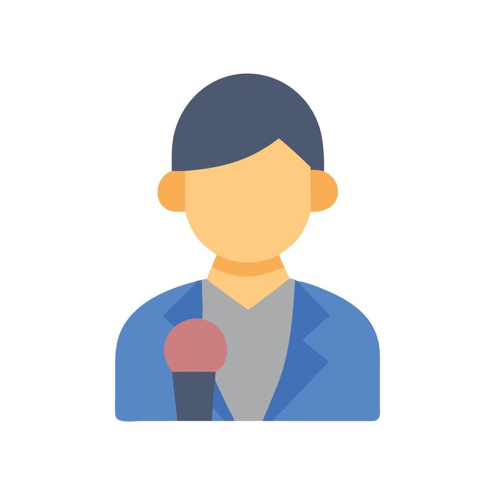 Faceless Speaker with Microphone Flat Icon Illustration vector