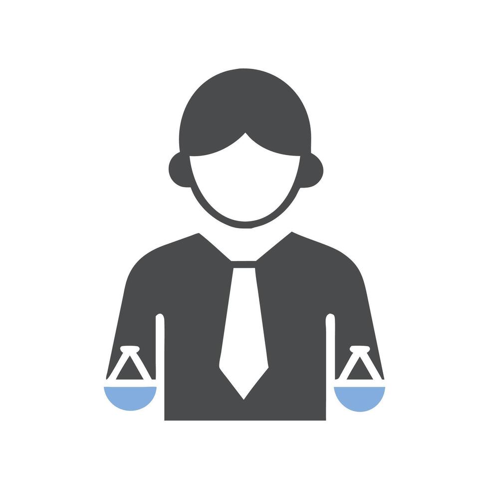Lawyer with Justice Scales Icon, Symbol of Law vector