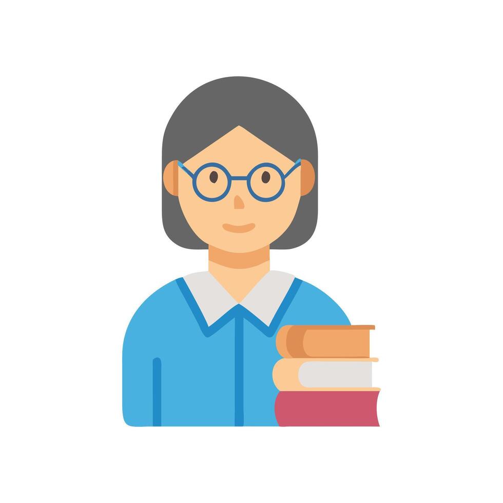 Cartoon Teacher with Books Illustration for Education Concepts vector