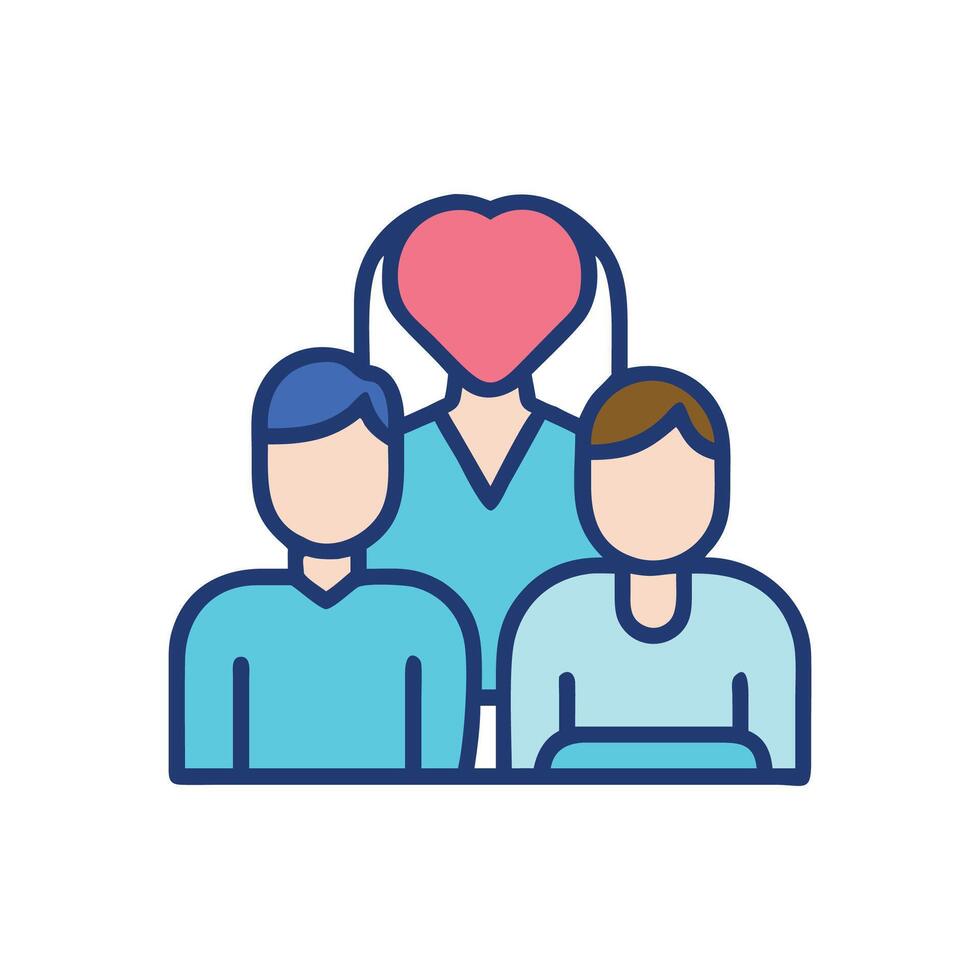 Teamwork, Love, Support, Volunteer, and Community Icon Design vector