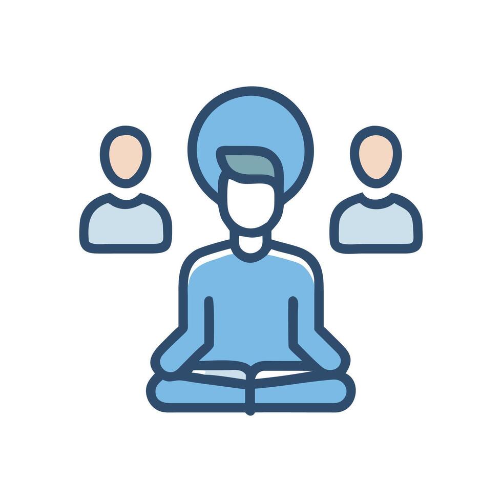 Yoga instructor teaching a class to students illustration vector