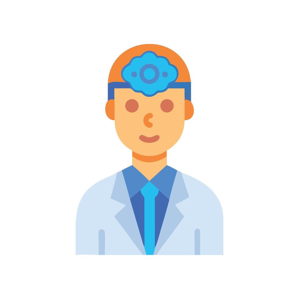 Cartoon Ophthalmologist Doctor Icon Illustration Isolated on Black vector