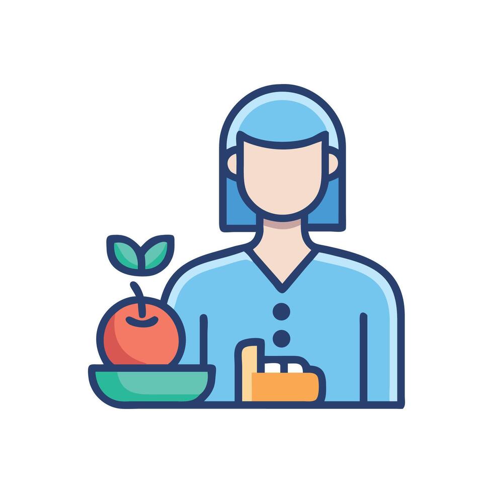 Nutritionist icon, healthy food, diet, and consultation vector