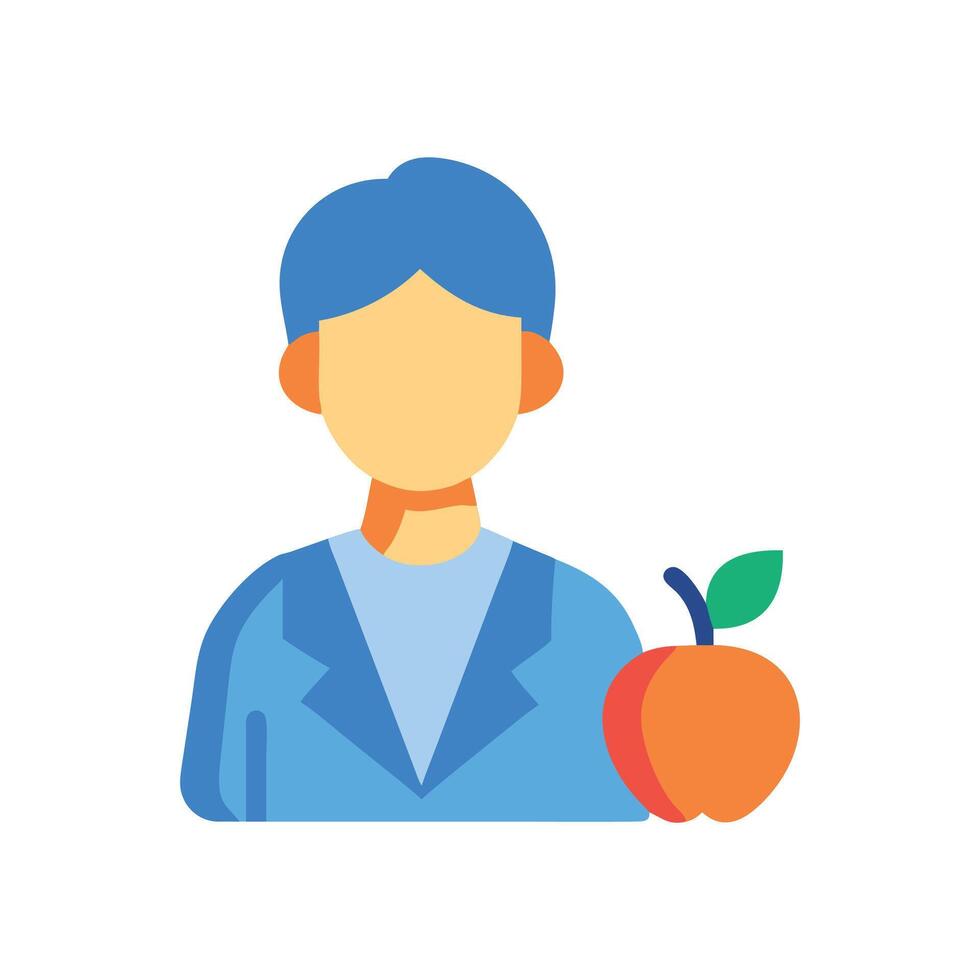 Doctor with Apple Icon on a Black Background vector