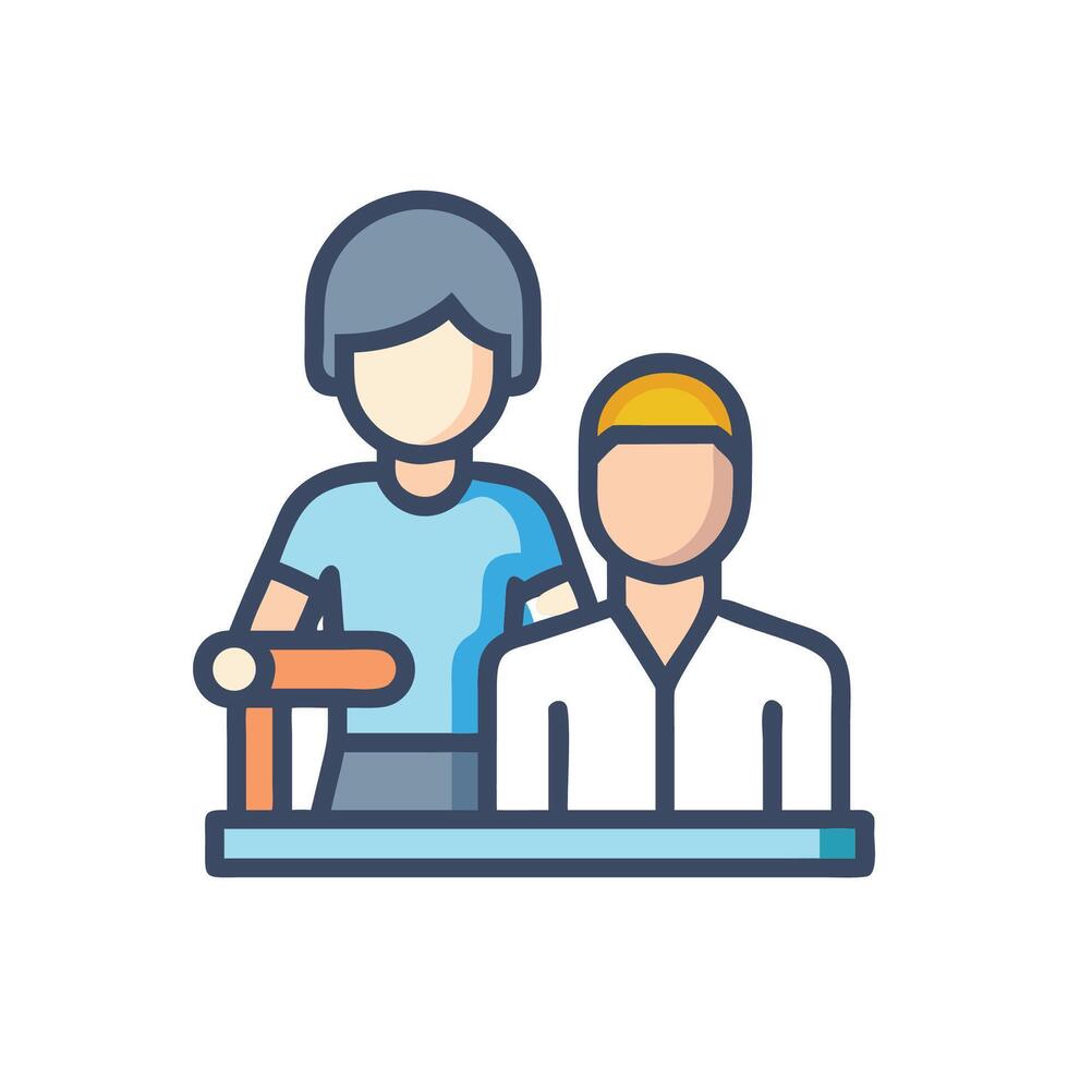Patients under care icon with home healthcare service vector