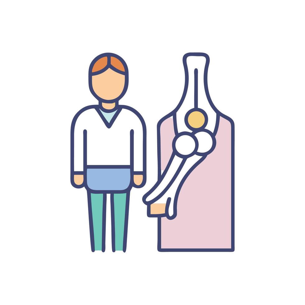 Stylized icon of a bartender and a cocktail vector