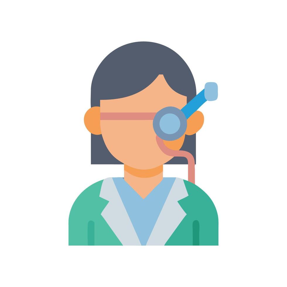 Icon of doctor using headset examination tool vector