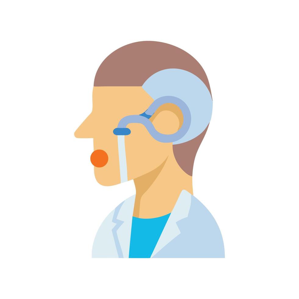 Doctor with a Robotic Implant, Illustration, Medical Technology vector