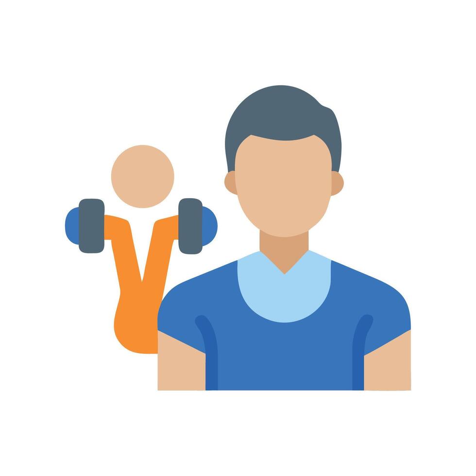 Athlete Exercising with Dumbbells Icon Design Illustration vector