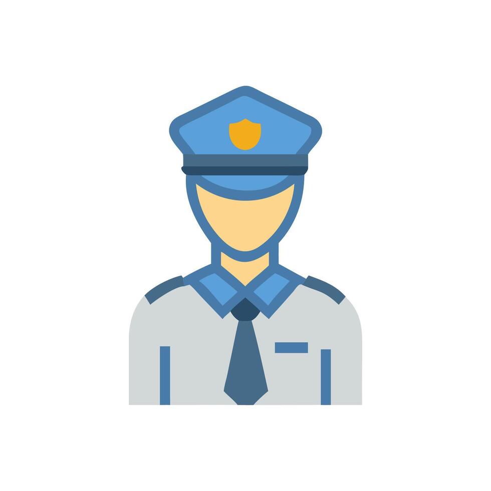 Icon of Policeman in Uniform on a Black Background vector