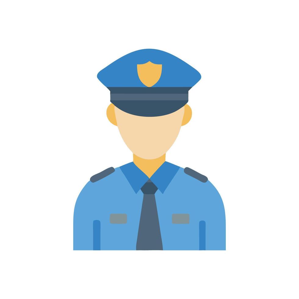 Isolated cartoon icon of a police officer in uniform vector