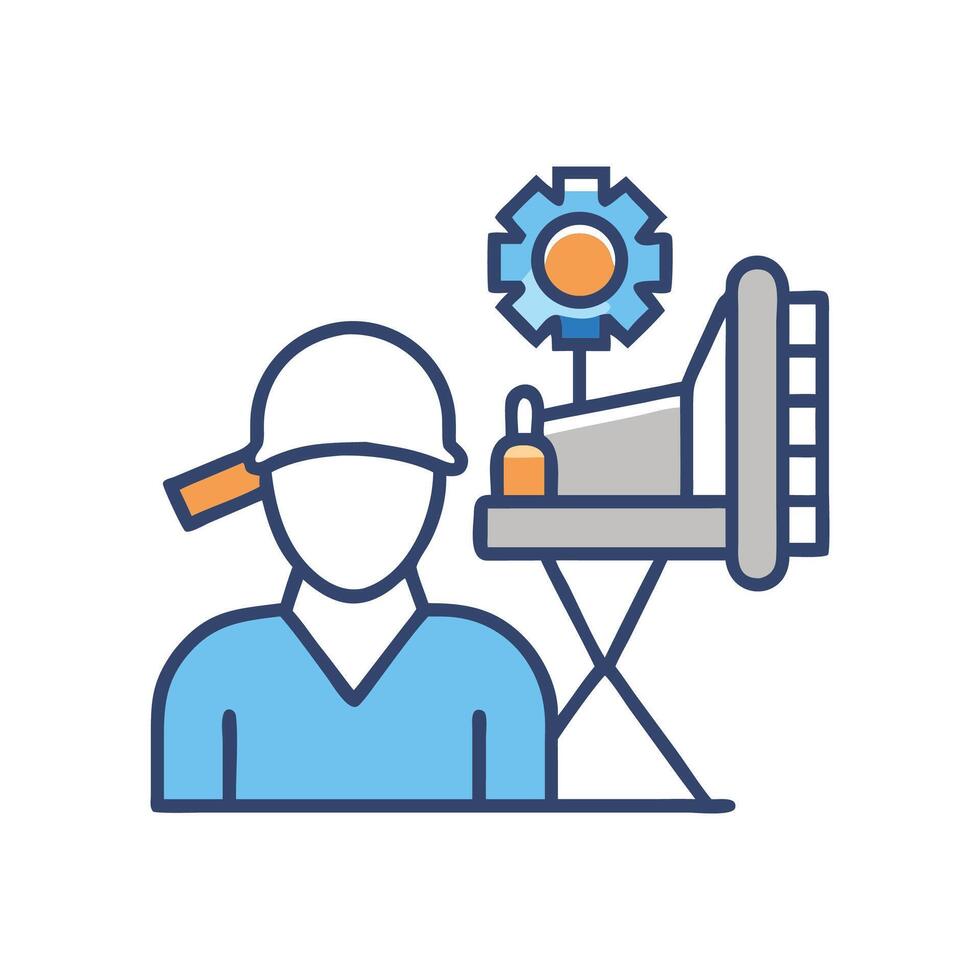 Automotive Technician with Gear Icon for Maintenance Services vector