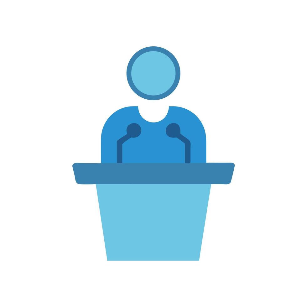 Icon of speaker at podium for public speaking vector